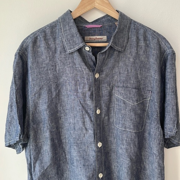 Tommy Bahama Island 100% Linen Button Down Tropical  Shirt Size Large - Picture 4 of 8